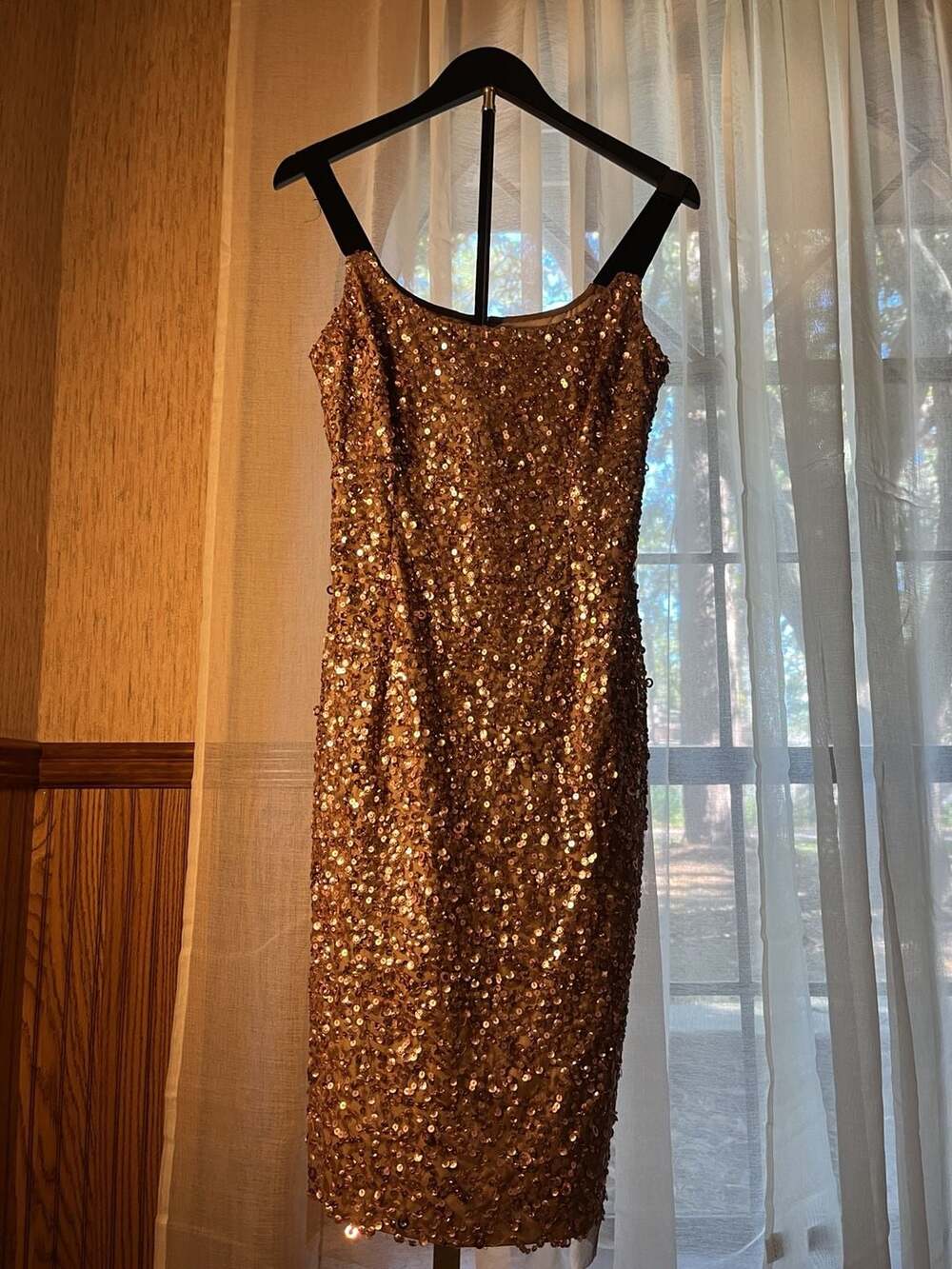 Adrianna Papell Dress Size 6 Gold Sleeveless